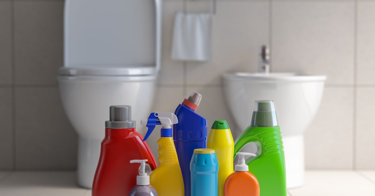Strong bathroom cleaners ready for use