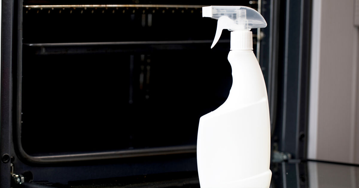 Store-bought oven cleaner spray bottle